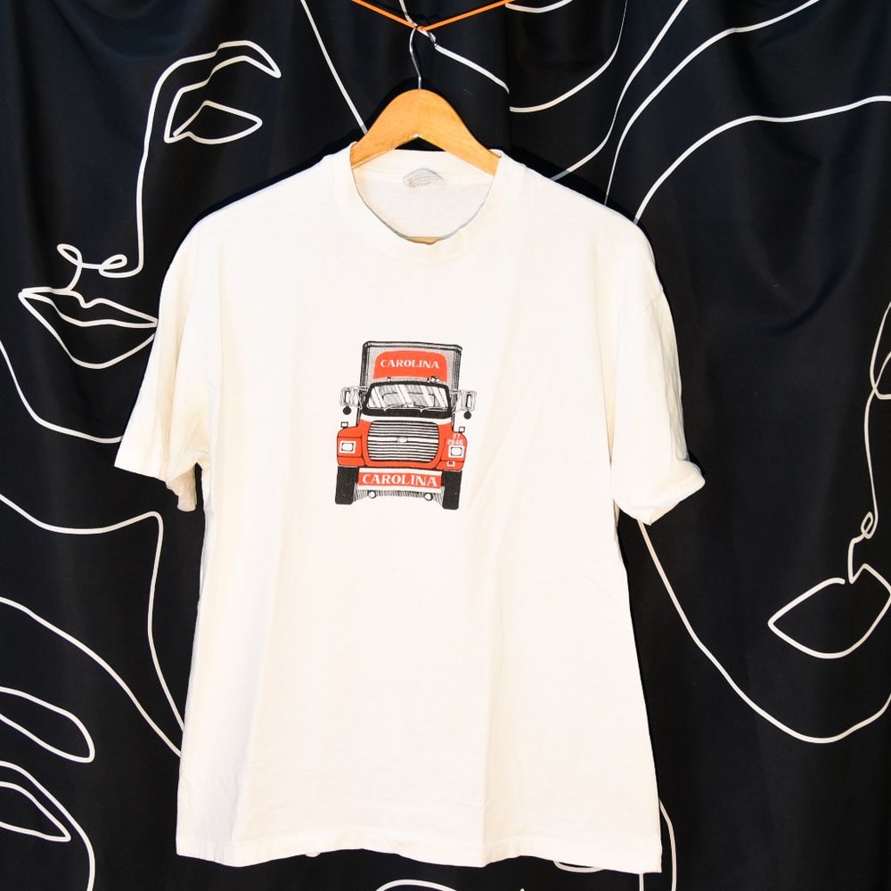 HANES Carolina Truck Vintage White Tee